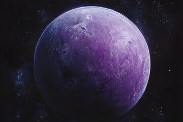 Obraz premium A purple, alien planet, surrounded by a dark, star-studded cosmos.
