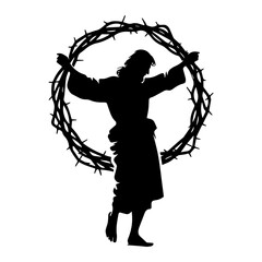 jesus crown of thorns silhouette vector png 