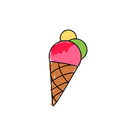 Colorful Ice Cream Cone Illustration