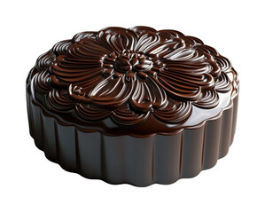 Delicious chocolate mooncake preparation kitchen food cozy artistic. Isolated on transparent background, png.