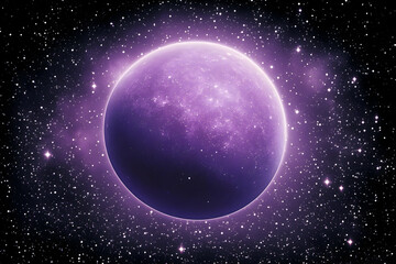 Obraz premium A vibrant purple planet, surrounded by a starry cosmic expanse.