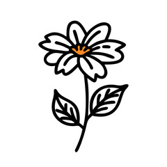 Orange Hand Silhouette on Black Background, Simple Design