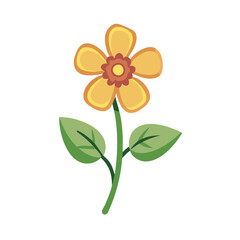 Simple Vector Flower Illustration on Black Background