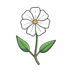 Cartoon white daisy flower illustration, isolated on black