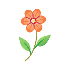 Cartoon orange flower vector on a black background