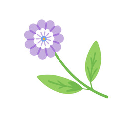Single purple flower illustration against a black background