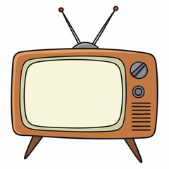Retro Television Cartoon Illustration. Vector Image