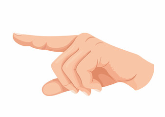 Hand pointing index finger gesture illustration. Vector Image