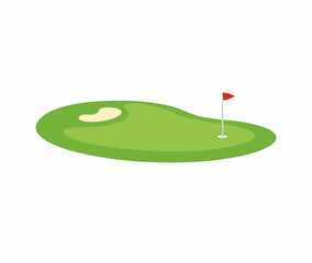 Golf Course Putting Green Illustration. Vector Image