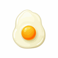 Fried Egg Illustration with Yolk. Vector Image