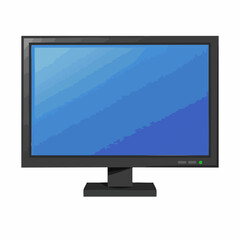 Flat Screen Monitor Computer Display Device. Vector Image