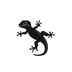 Naklejka premium Lizard graphic icon. Gecko salamander black sign isolated on white background. Vector illustration