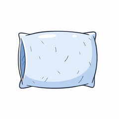 Cartoon illustration of a soft pillow top view. Vector Image