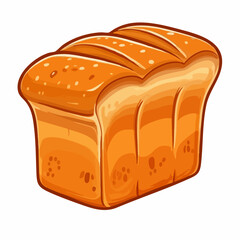 Cartoon illustration of a loaf of bread. Vector Image