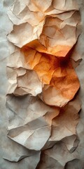 Fototapeta premium Crumpled textured paper art with various shades of brown