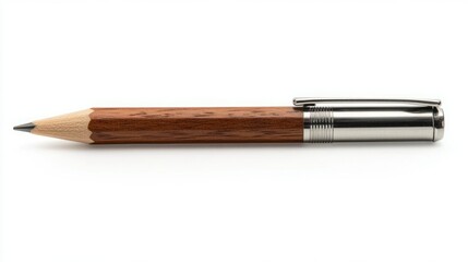 Sleek wooden pencil with a metallic accent. Perfect for sketching or note-taking.