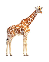 Fototapeta premium Majestic giraffe standing gracefully wildlife bright. Isolated on transparent background, png.