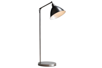 Sleek arc floor lamp modern design elegant silver finish stylish home on transparent background