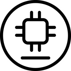 Cpu Outline Style Icon