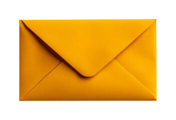 Sending cheerful yellow envelope home office product bright. Isolated on transparent background, png.
