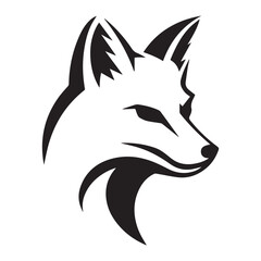 Obraz premium A stylized fox head vector icon with wild mammal silhouette design