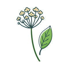 Cute floral vector illustration on black background