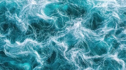 Fototapeta premium Abstract swirls of turquoise water depict dynamic ocean currents.