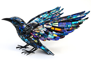 Obraz premium Mosaic Bird Sculpture: Art in Flight