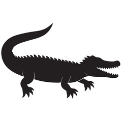 Obraz premium Sharp Crocodile Silhouette