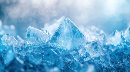 Obraz premium The enchanting beauty of shimmering ice crystals glistening in cool blue light