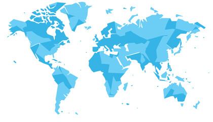 Creative geometric world map in sky blue tones perfect for global projects business and education