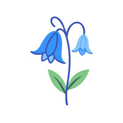 Bluebell flower illustration isolated on black background design