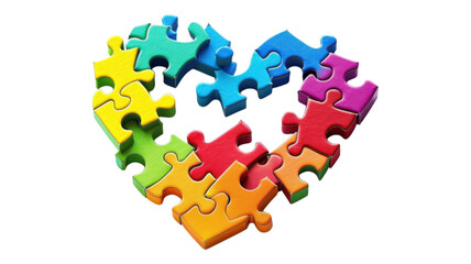 Colorful Heart Shaped Puzzle Perfect for Love Romance and Valentines Day Designs