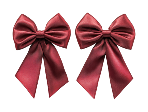 Creative red bow decorations for special events high-quality images. Isolated on transparent background, png.