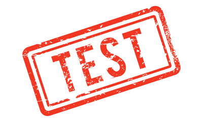 test, red rubber stamp