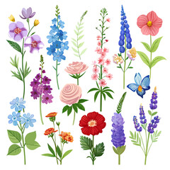 Beautiful floral arrangement with colorful spring and summer flowers