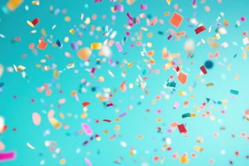 confetti on a blue background