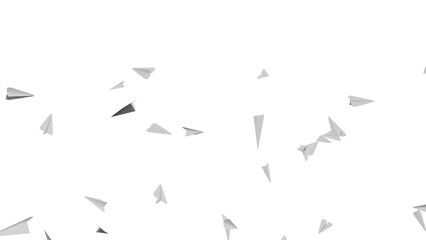 pile of paper airplanes isolated on white background