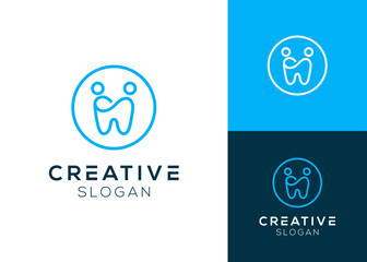 Dental family or family with teeth logo design for dentists and clinics