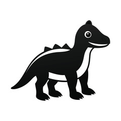 Black Dinosaur Cartoon Illustration