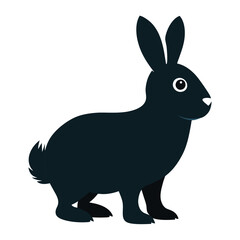 A cute black rabbit on a white background