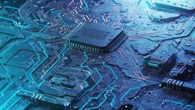 High-Tech Design, Digital Circuit, Electronics Layout, Data Flow, Microchip Pattern, Tech Texture	