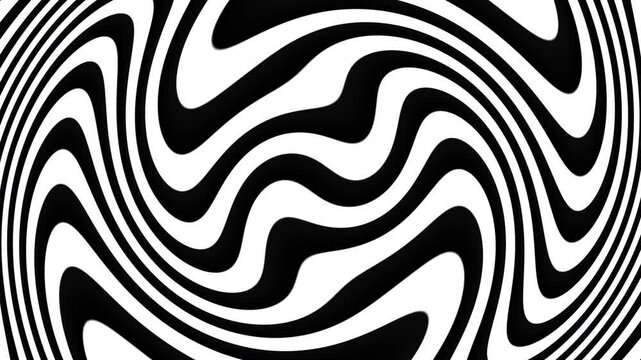 Optical illusion black and white with zig zag lines, in the style of creased crinkled wrinkled. Black and white monochrome
