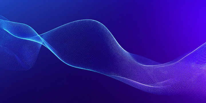 Transparent abstract wave with blue and purple gradient on vibrant background
