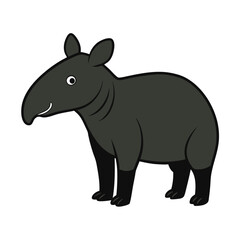 Fototapeta premium Cartoon illustration of a tapir