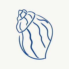 Detailed drawing of a shell showcasing unique patterns and curves