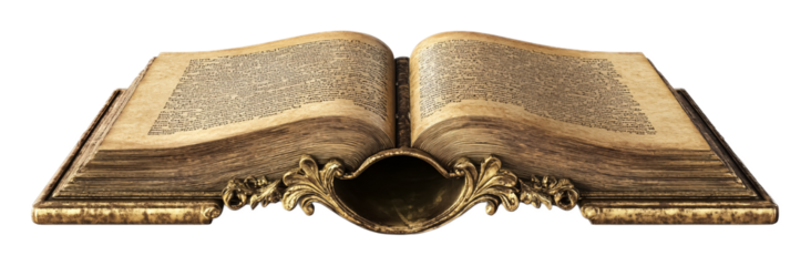 Gospel Book Holder for Displaying Sacred Texts - Isolated on White Background