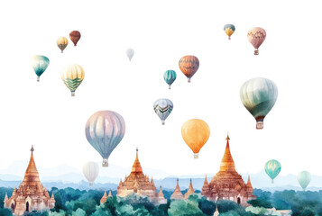 Obraz premium PNG Balloons transportation illustration adventure.