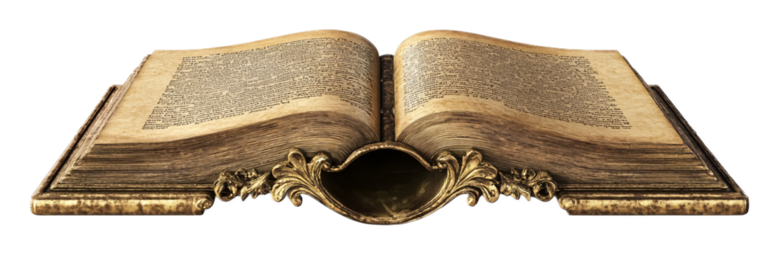 Gospel Book Holder for Displaying Sacred Texts - Isolated on White Background