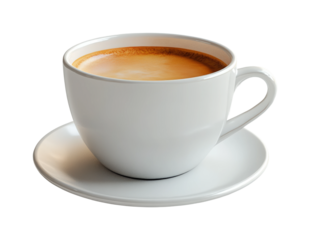 Sipping joyful moments coffee cup aesthetic in a cozy setting. Isolated on transparent background, png.